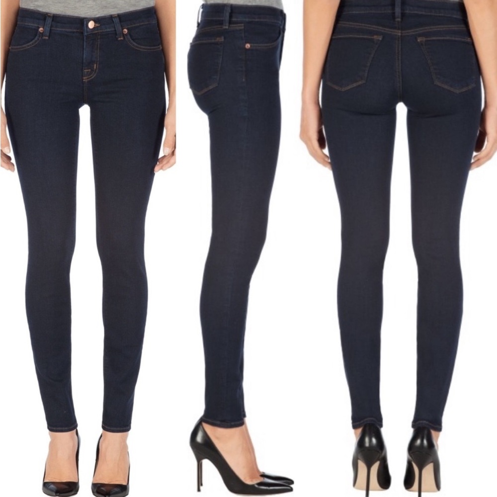 J Brand Mid-Rise Super Skinny Jeans In Metropol size 24